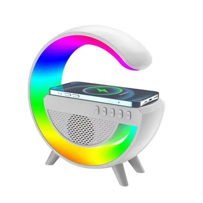 Wireless Speaker Charger Night Light with Alarm Clock Charging Function Atmosphere Lamp LED Table Lamp for Bedroom Home Decor