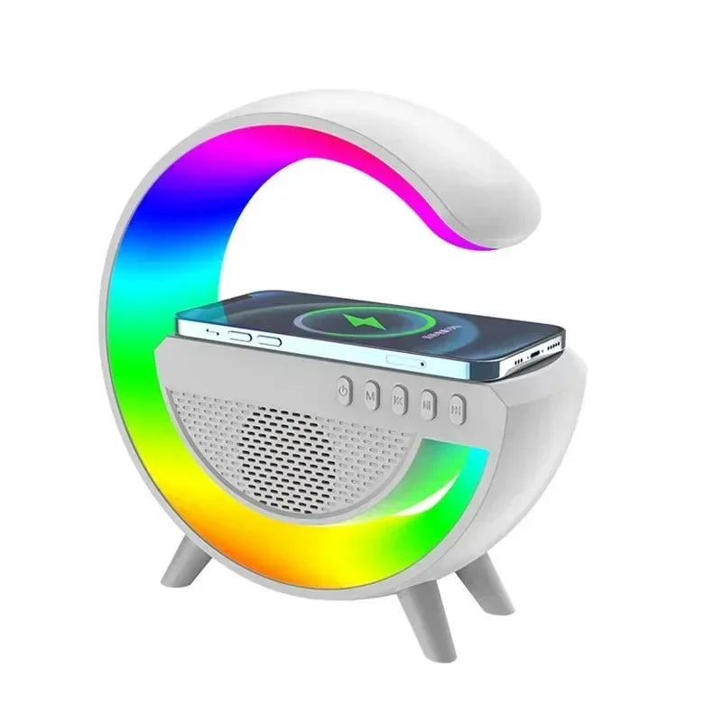 Wireless Speaker Charger Night Light with Alarm Clock Charging Function Atmosphere Lamp LED Table Lamp for Bedroom Home Decor